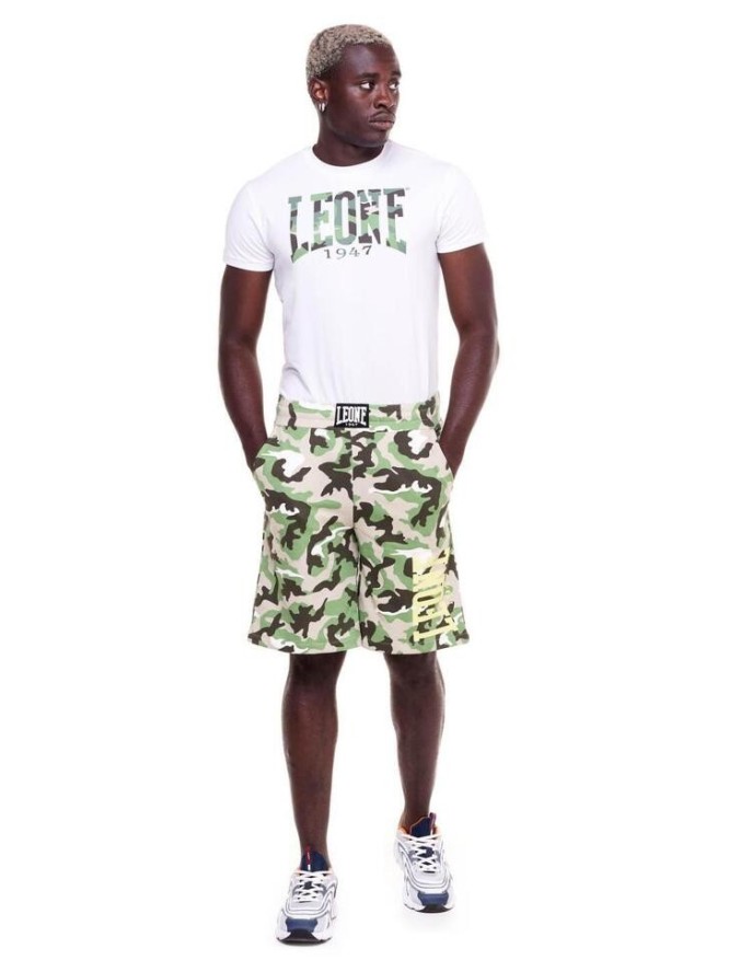 Męskie szorty w kolorze odważnym, w kolorze kamuflażu