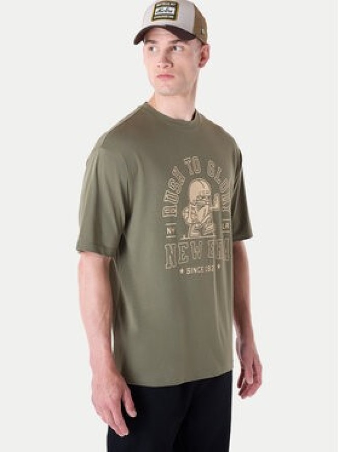 New Era T-Shirt Football Graphic 60596409 Zielony Regular Fit