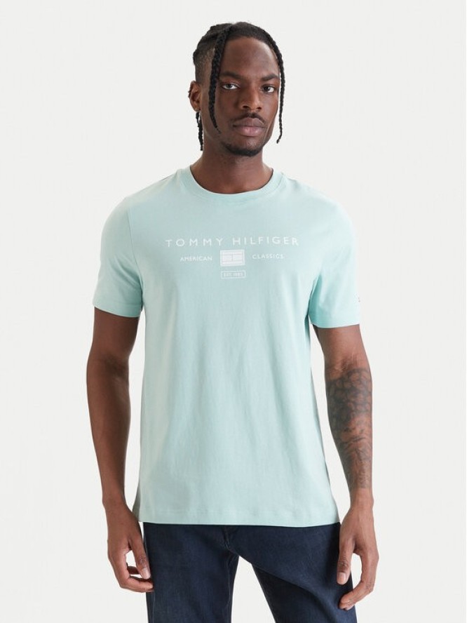 Tommy Hilfiger T-Shirt Brand Love MW0MW42365 Zielony Regular Fit