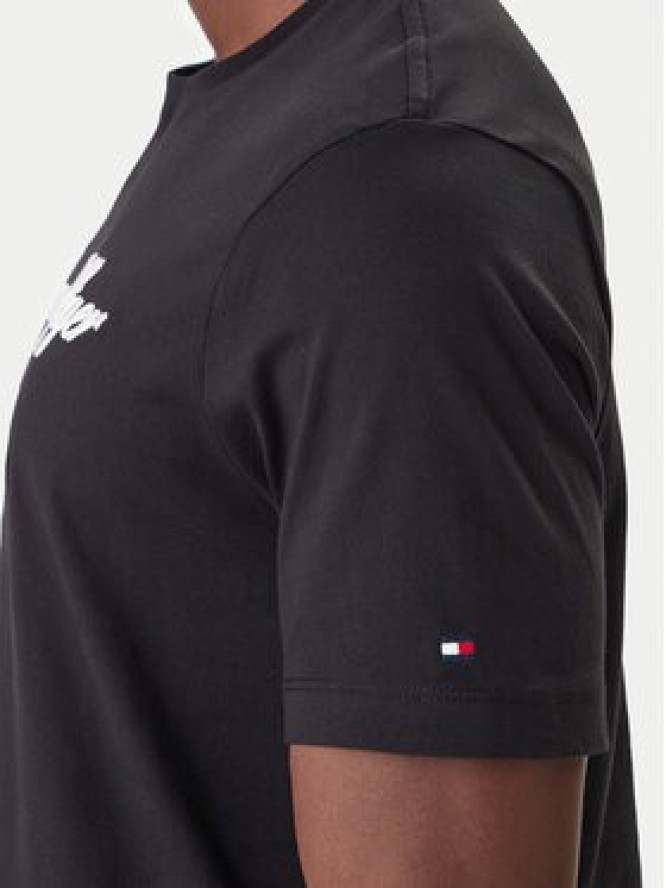 Tommy Hilfiger T-Shirt Script Logo MW0MW33691 Czarny Regular Fit