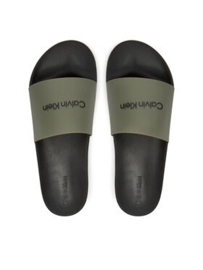 Calvin Klein Klapki Chunky Pool Slide Rub HM0HM01063 Zielony