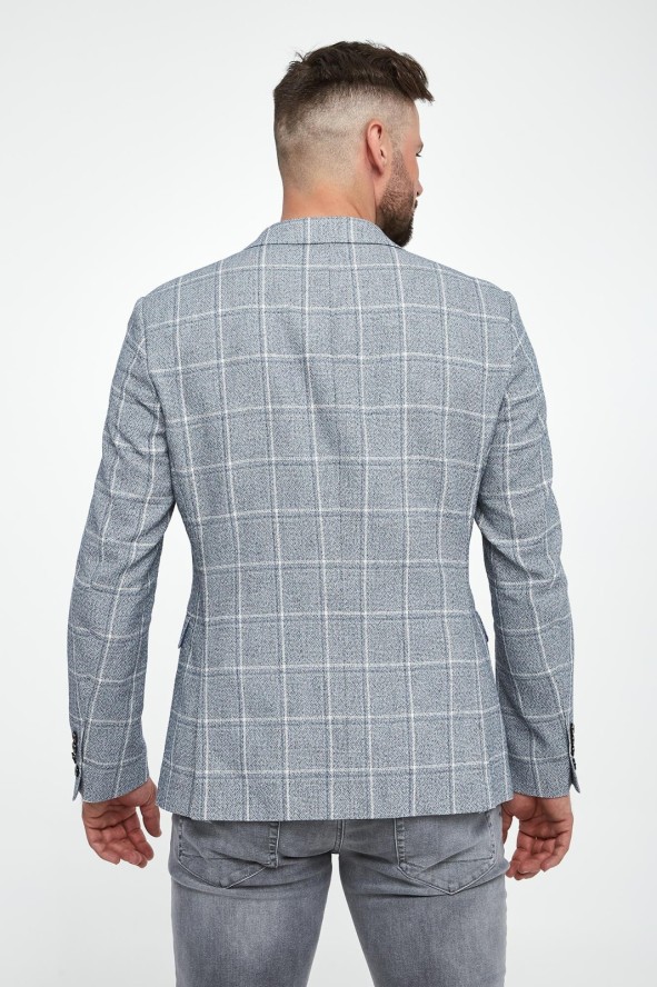 Marynarka męska w kratkę z lnem Hogiz JOOP! JEANS