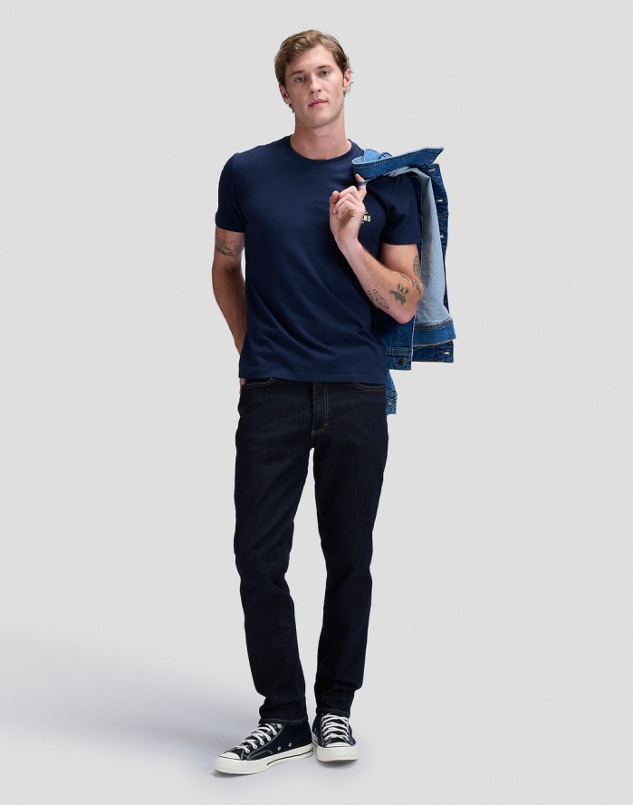 MĘSKA KOSZULKA LEE SMALL LOGO TEE RIVET NAVY 112376517
