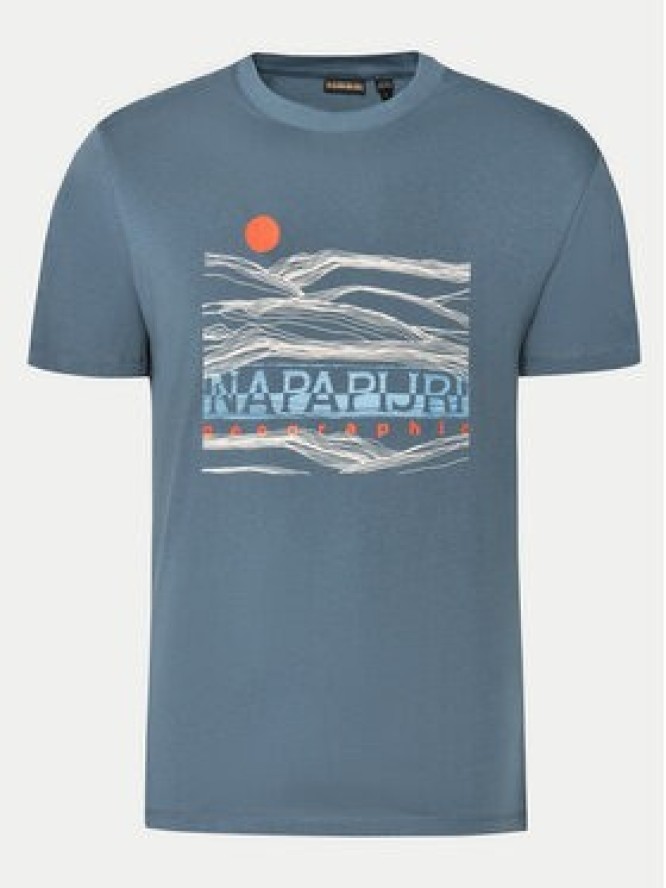 Napapijri T-Shirt S-Buti NP0A4INM Niebieski Regular Fit