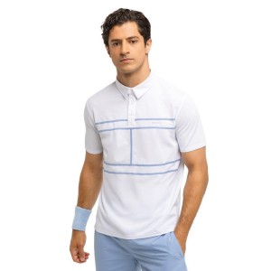Męska tenisowa koszulka polo pique Siroko Slice White