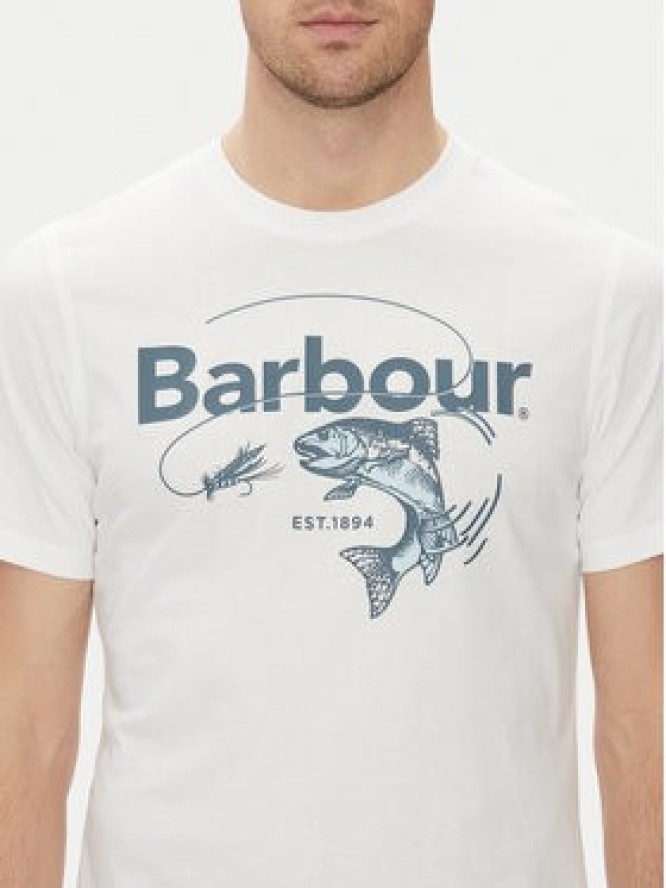 Barbour T-Shirt Lydd MTS1396WH11 Biały Tailored Fit