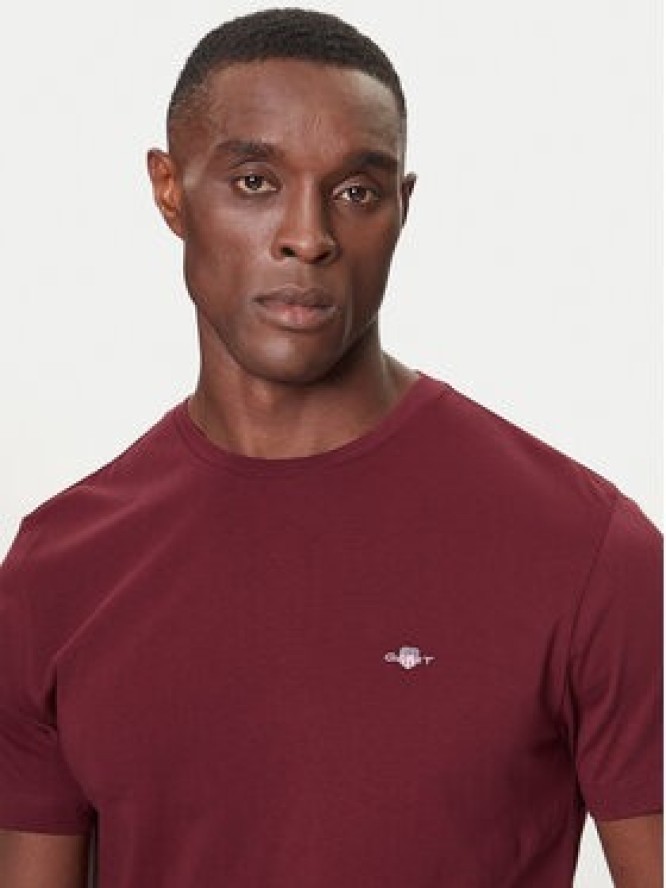 Gant T-Shirt Shield 2003184 Bordowy Regular Fit