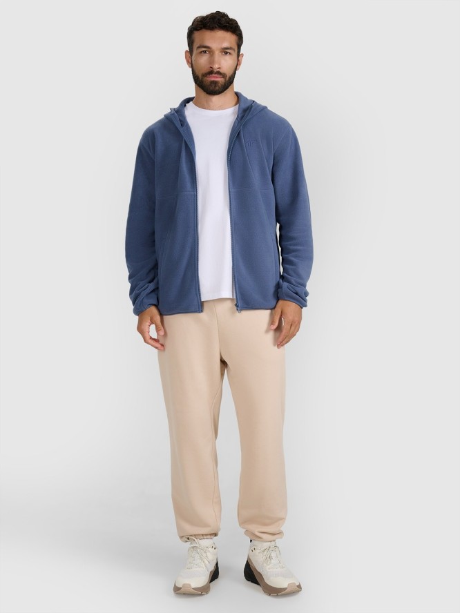 4F Polar z kapturem regular męski - niebieski S