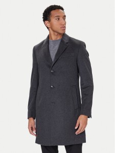 BOSS Płaszcz wełniany Hyde 50549187 Szary Slim Fit