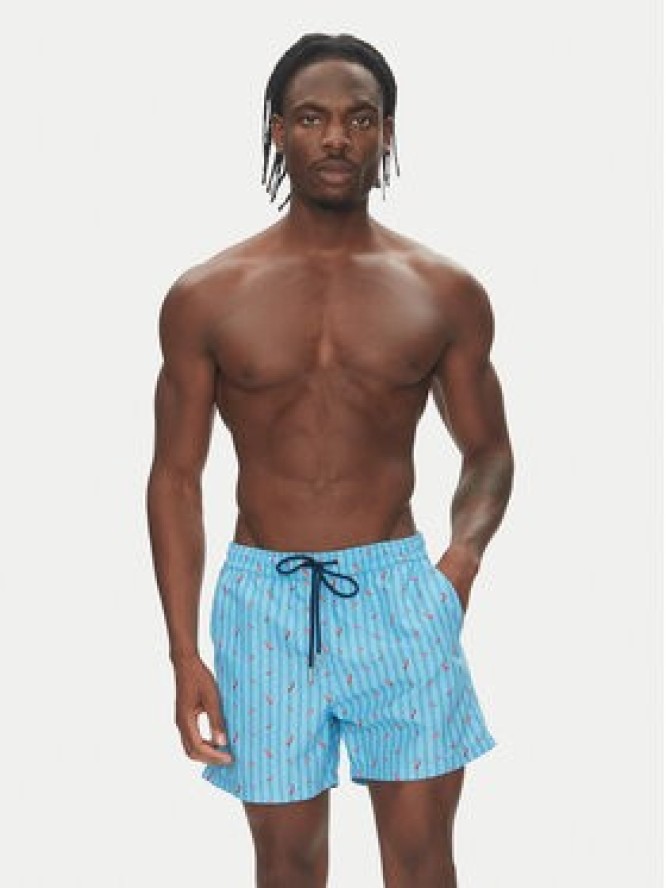 HOM Szorty kąpielowe Espelette 402993 Błękitny Regular Fit