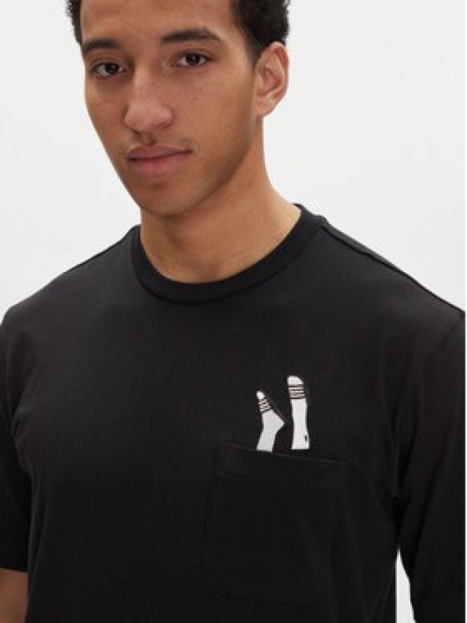 adidas T-Shirt Lounge Slides Graphic Pocket JC5283 Czarny Regular Fit