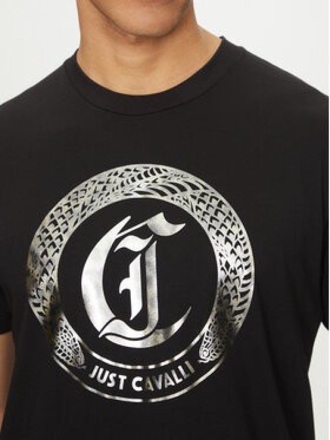 Just Cavalli T-Shirt 78OAHT14 Czarny Regular Fit