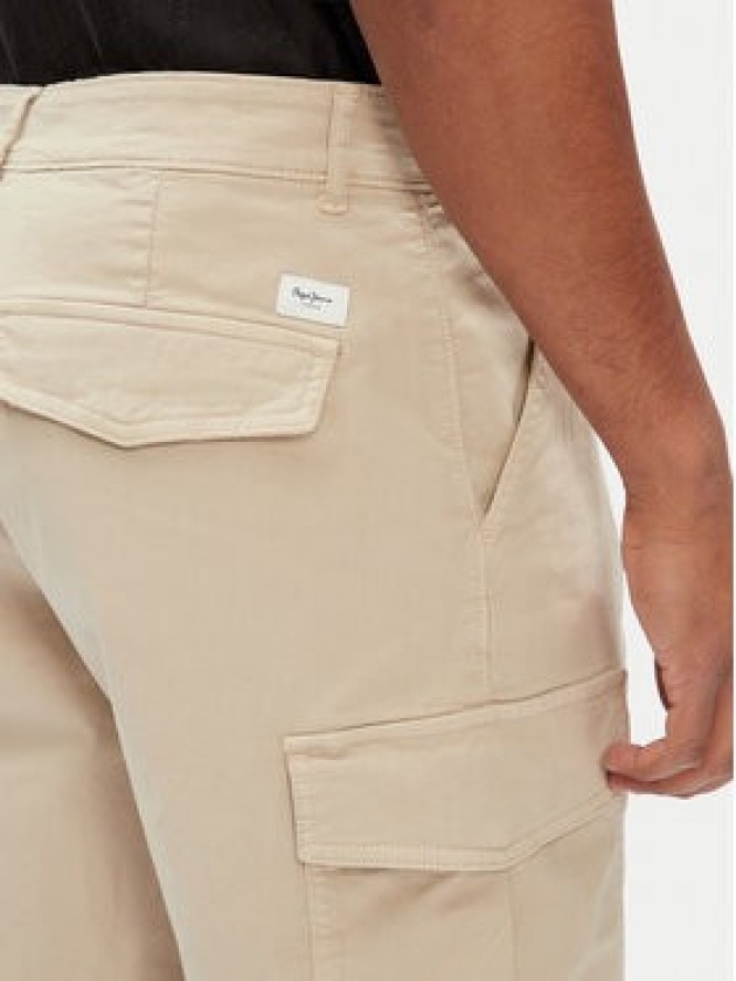 Pepe Jeans Szorty materiałowe Seasonal PM801179 Beżowy Regular Fit