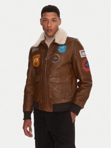 Milestone Kurtka skórzana MSMatti 531070 60400 Brązowy Regular Fit