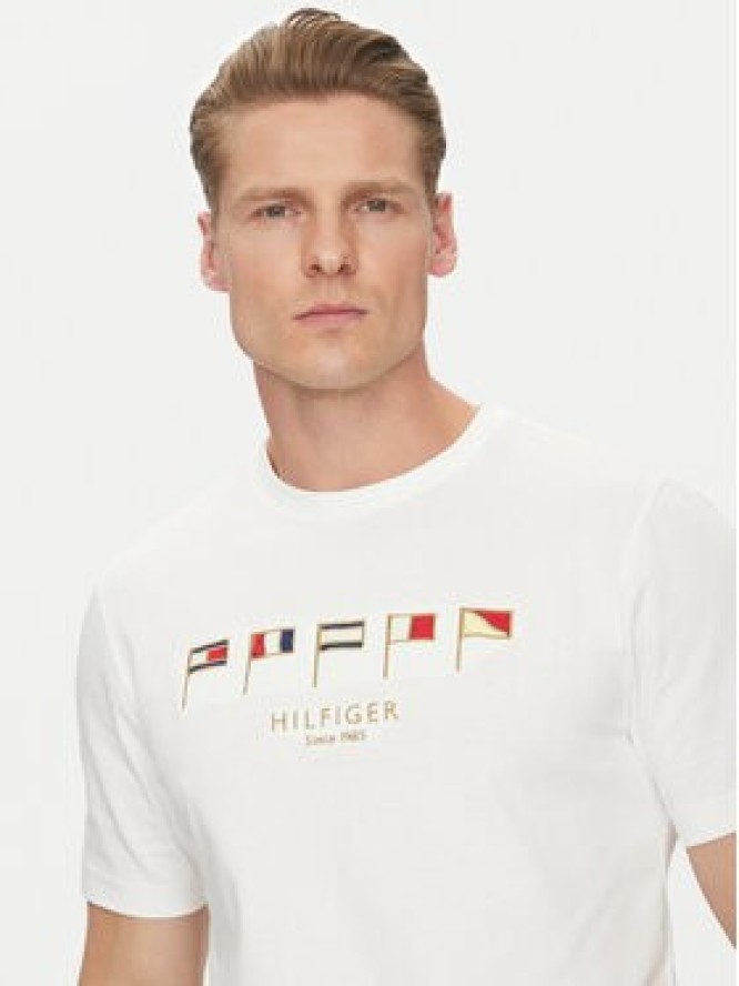 Tommy Hilfiger T-Shirt Multi Flags MW0MW38616 Biały Regular Fit