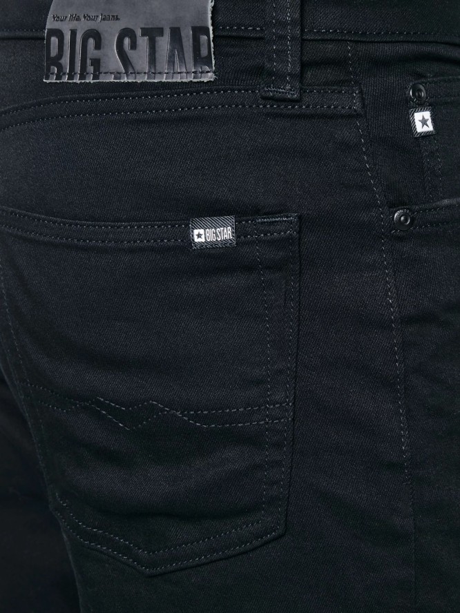 Jeansy męskie z prostą nogawką czarne Toros 915