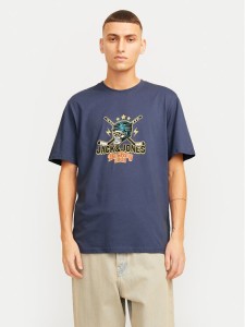 Jack & Jones T-Shirt Eight Skull 12264841 Granatowy Standard Fit