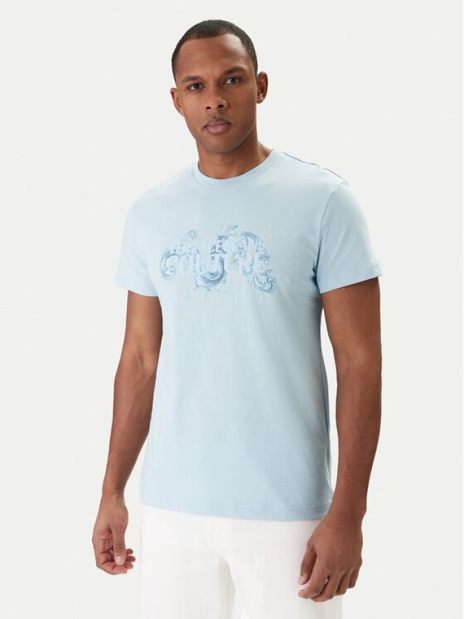 Versace Jeans Couture T-Shirt 80GAHE02 CJ00E Niebieski Regular Fit