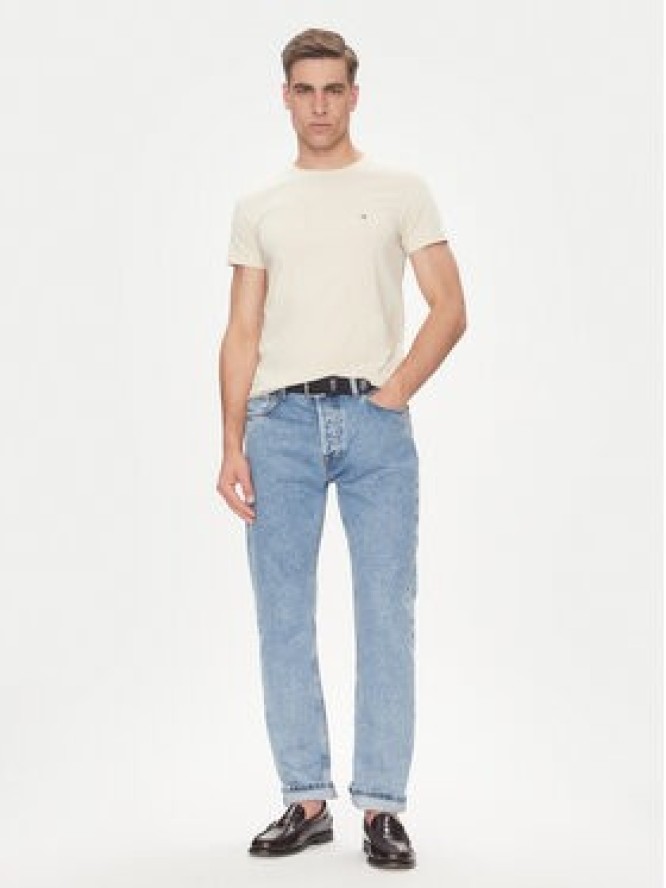 Tommy Hilfiger T-Shirt MW0MW10800 Beżowy Slim Fit