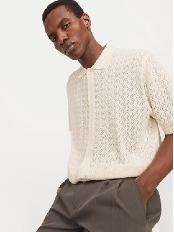 Jack & Jones Koszula Tyler 12272863 Écru Loose Fit