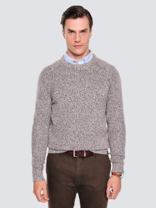 Sweter męski melanżowy brązowy Waltero 804