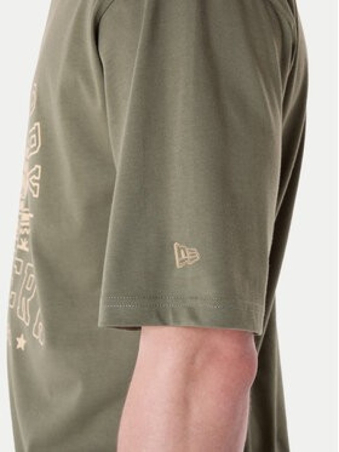 New Era T-Shirt Football Graphic 60596409 Zielony Regular Fit