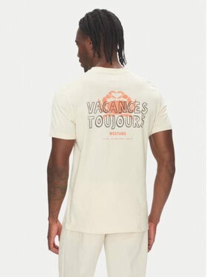 Mustang T-Shirt Austin 1016502 Beżowy Regular Fit