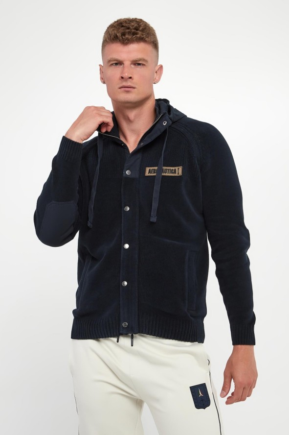 Sweter męski z kapturem AERONAUTICA MILITARE