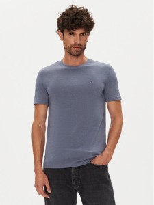 Tommy Jeans T-Shirt Jaspe DM0DM20363 Niebieski Slim Fit