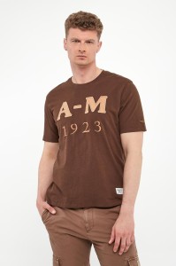 T-shirt męski z haftem AERONAUTICA MILITARE