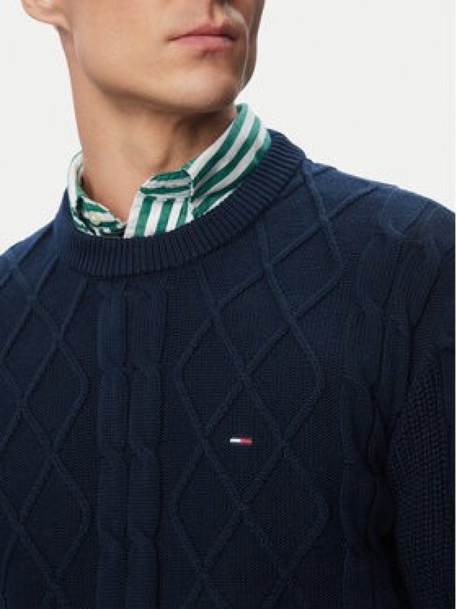Tommy Jeans Sweter DM0DM23405 Granatowy Regular Fit