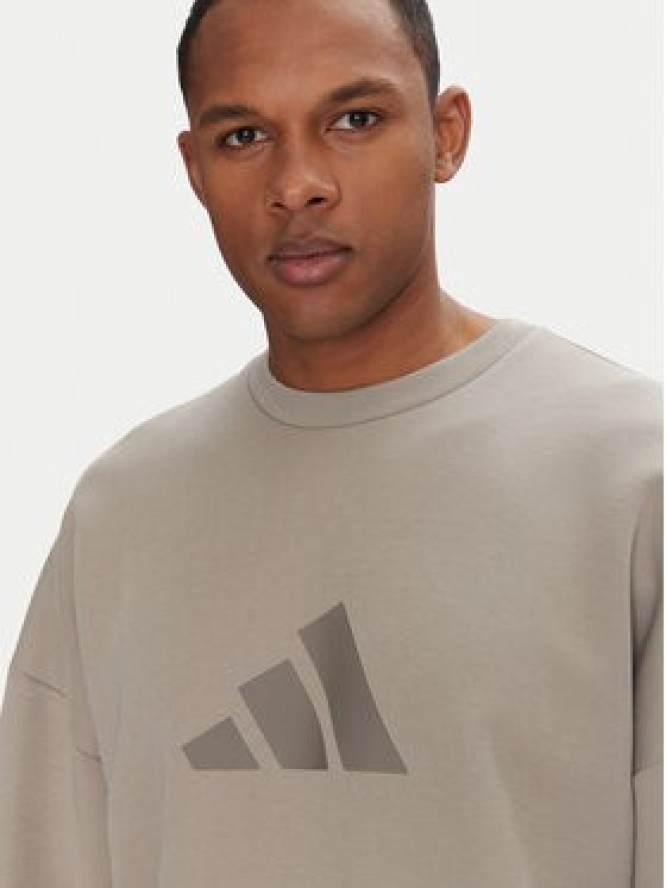 adidas Bluza Future Icons 3 Bar Logo JI8771 Beżowy Loose Fit