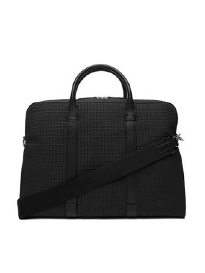 Calvin Klein Torba na laptopa Embossed Woven Commuter LV04D3207G Czarny