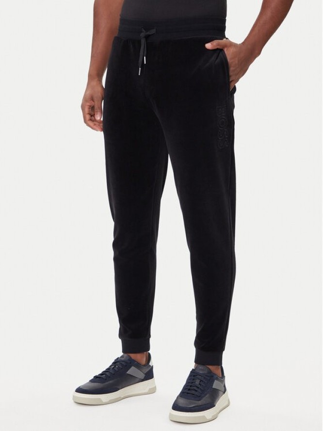 BOSS Spodnie dresowe Velour 50550635 Czarny Regular Fit