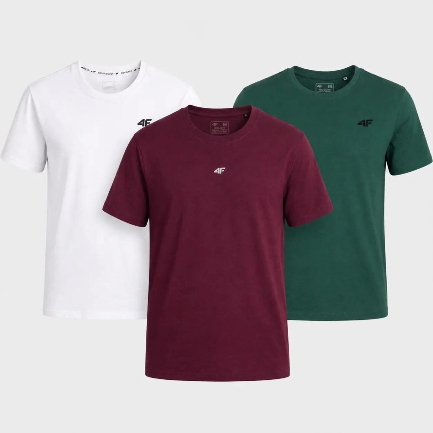 KOMPLET T-SHIRT MĘSKI 4F ZESTAW KOSZULEK 3PAK
