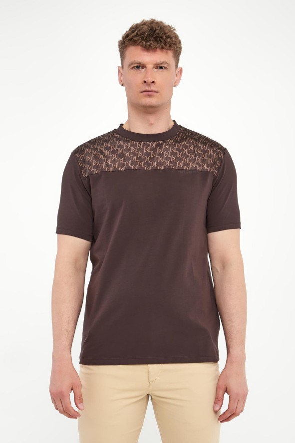 T-shirt męski z nadrukiem logo KARL LAGERFELD