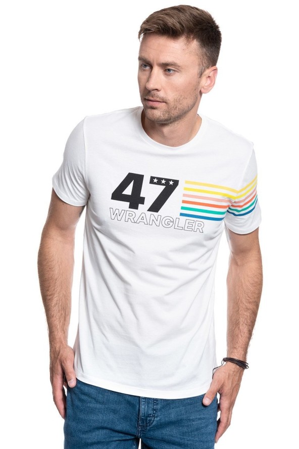 WRANGLER SS RAINBOW TEE OFF WHITE W7F1FK737 112131797