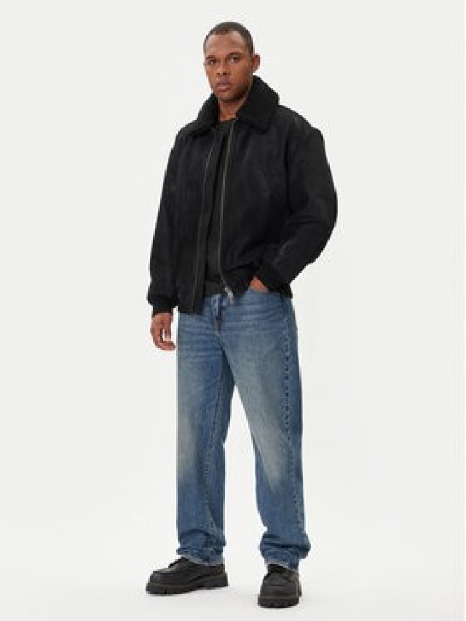 BOSS Kurtka skórzana Jonier 50547567 Czarny Relaxed Fit