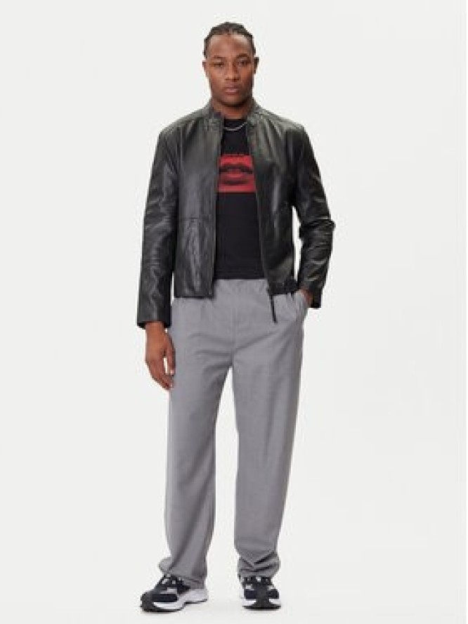 HUGO Kurtka skórzana Lokis-3 50540984 Czarny Slim Fit