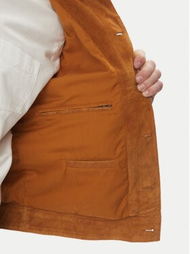 Serge Pariente Kurtka skórzana Jeans Brązowy Regular Fit