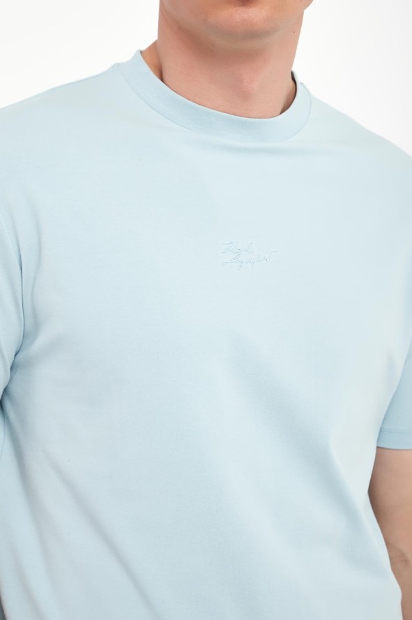 T-shirt męski z tłoczonym logo KARL LAGERFELD