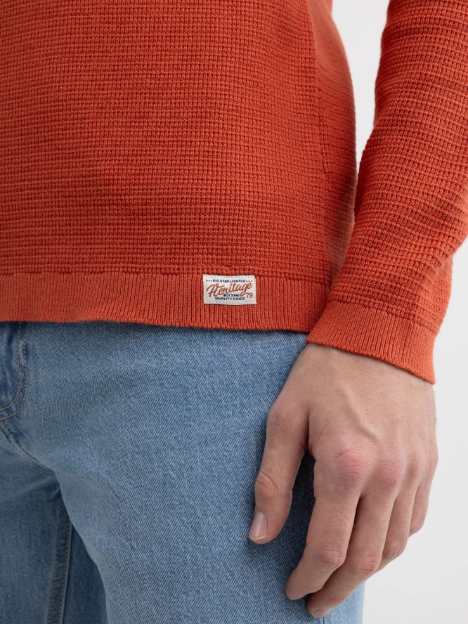 Sweter męski bawełniany pomaraŅczowy Neilon 704