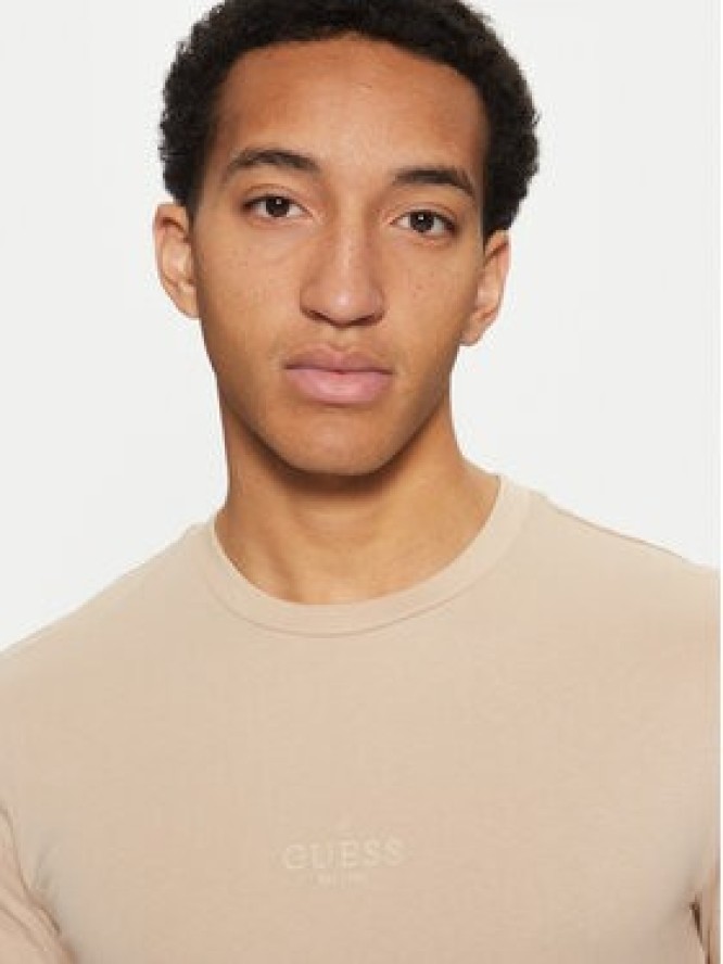 Guess T-Shirt M2YI72 I3Z14 Beżowy Regular Fit