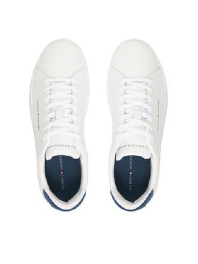 Tommy Hilfiger Sneakersy Th Court Lth Detail Ess FM0FM05367 Biały