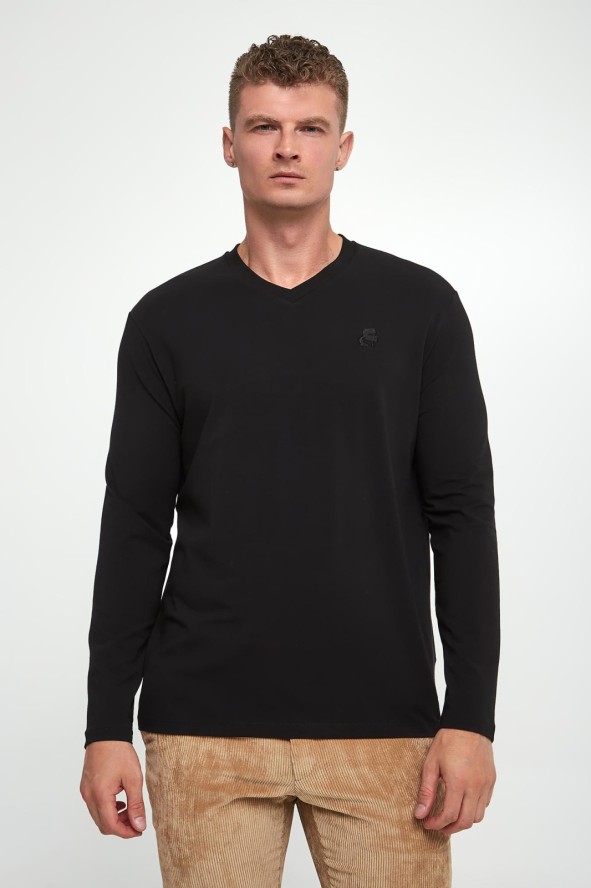 Longsleeve męski z logo KARL LAGERFELD