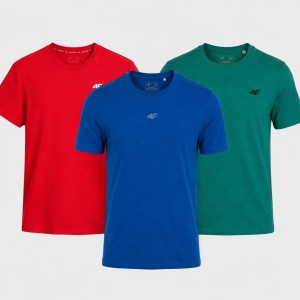 ZESTAW T-SHIRT MĘSKI 4F KOMPLET KOSZULEK 3PAK