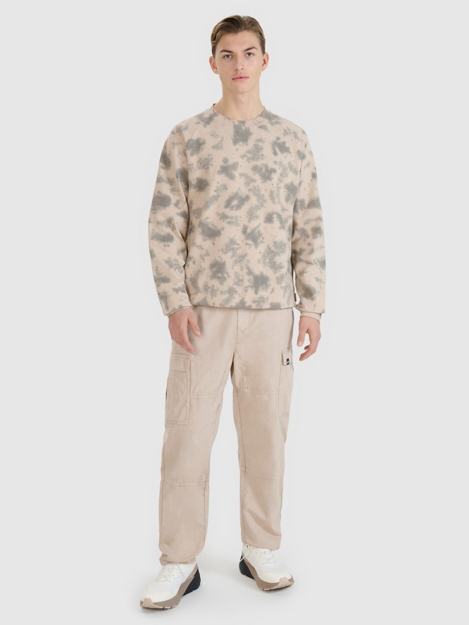 4F Bluza dresowa nierozpinana bez kaptura męska - beżowa L