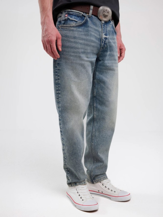Jeansy męskie niebieskie Ates 413