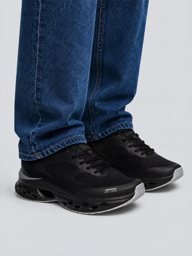 sneakersy męskie czarne rr174022 906