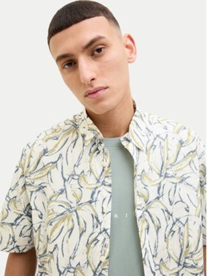 Jack & Jones Koszula Joshua 12271089 Écru Wide Fit